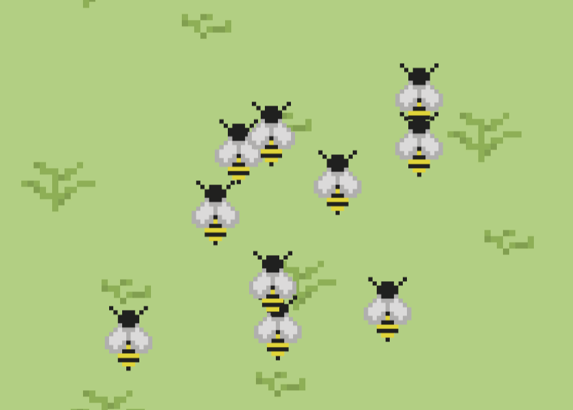 Bee Flocking Simulation Screenshot